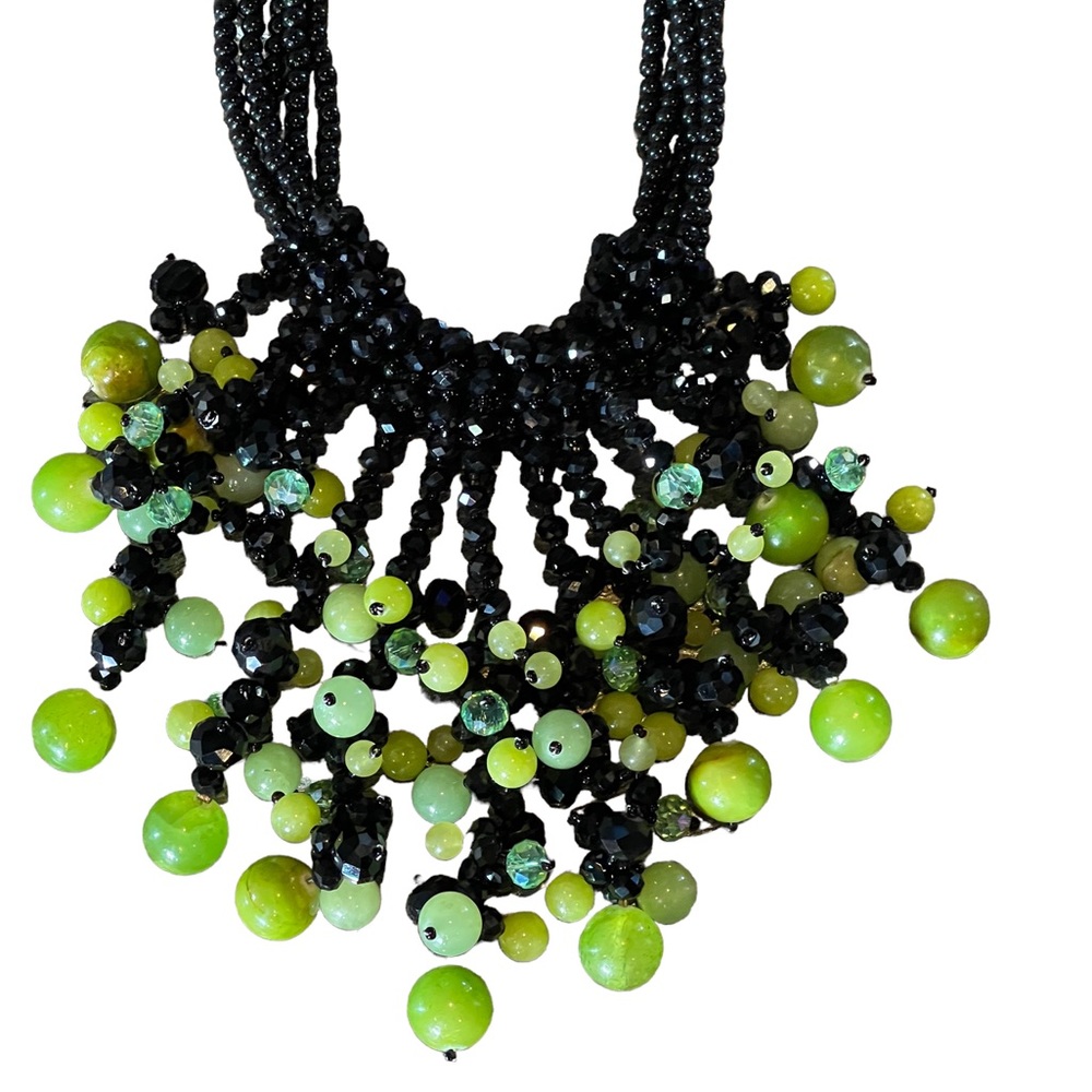 Handmade Kim Lou e Green Cluster Necklace - Picture 10 of 13
